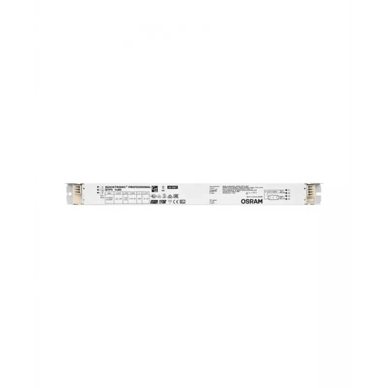 Statecznik elektroniczny Osram QTP5 1X80, żywotność 100000 h, AC 198–264 V, 50/60 Hz, 40 A, -20–50 °C, 360×30×21 mm