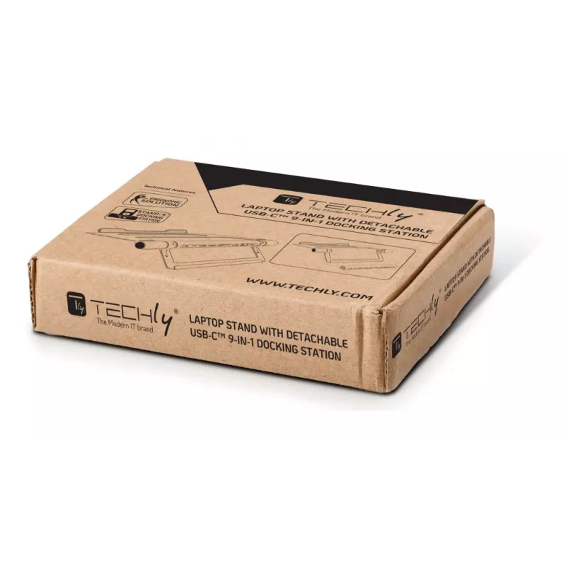Techly ICA-NTB-DOCK91 Przewodowa stacja dokująca USB 3.2 Gen 1 (3.1 Gen 1) Type-C Srebrna