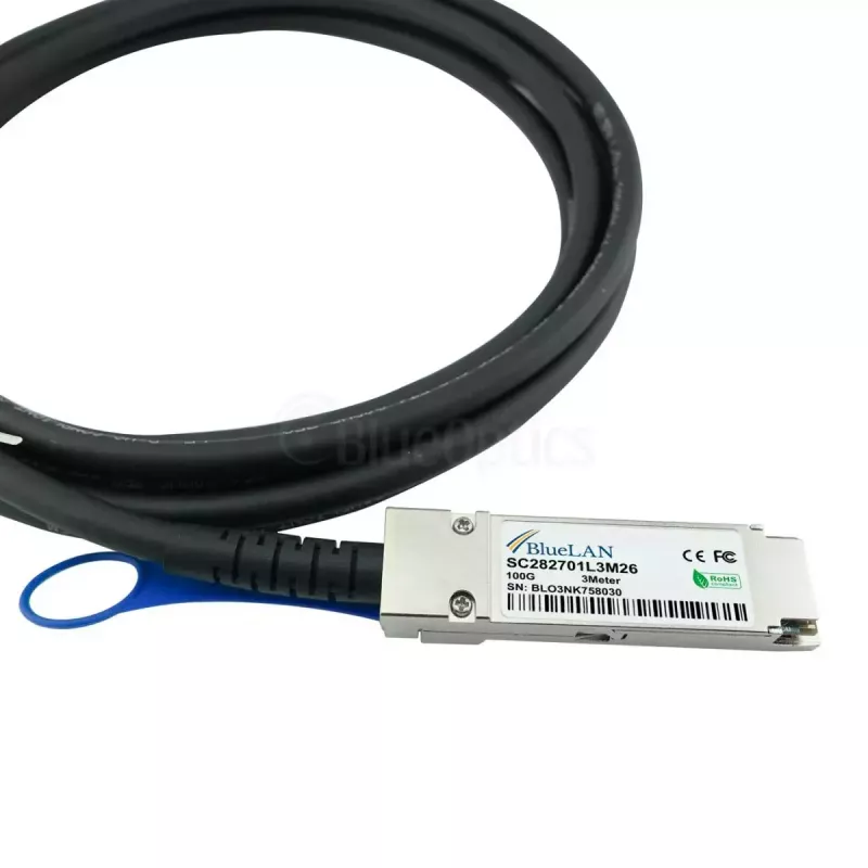 Kabel InfiniBand/światłowodowy BlueOptics Q28-4S28-DAC-3M-PS-BL 3m QSFP28 4x SFP28 Męski/Męski