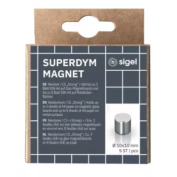 Magnes Walec Rękodzielniczy Sigel BA700 Neodym Srebrny 10mm