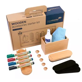 Zestaw akcesoriów Legamaster WOODEN 17-częściowy z certyfikatem FSC