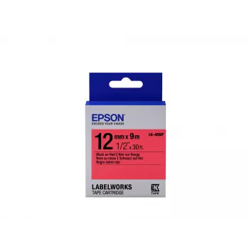 Kaseta z taśmą etykietową Epson Pastel LK-4RBP czarny/czerwony 12mm (9m)