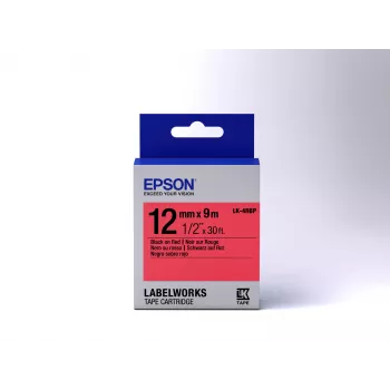 Kaseta z taśmą etykietową Epson Pastel LK-4RBP czarny/czerwony 12mm (9m)