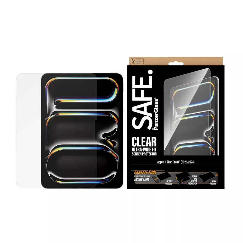 PanzerGlass SAFE. by ® Szkło ochronne iPad Pro 11 cali (2024-2025) | Ultra-Wide Fit z narzędziem Fastfit