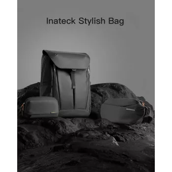 Torba na ramię Inateck LB03014 — unisex, poliester 900D, zapięcie na zamek, 4 L, czarny