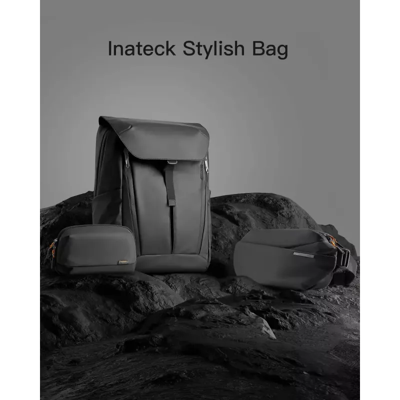 Torba na ramię Inateck LB03014 — unisex, poliester 900D, zapięcie na zamek, 4 L, czarny