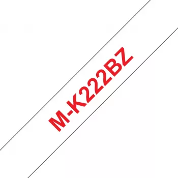 Taśma do drukarki etykiet Brother M-K222BZ – czerwony na białym