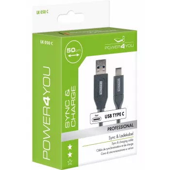 Kabel USB Schwaiger LK 050 C USB 3.2 Gen 2 0.5m USB A USB C Czarny