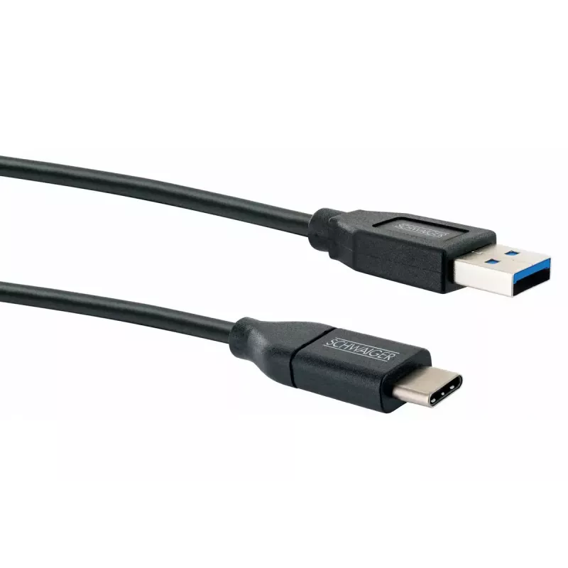 Kabel USB Schwaiger LK 050 C USB 3.2 Gen 2 0.5m USB A USB C Czarny
