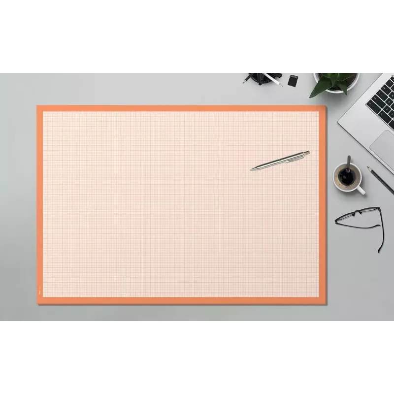 Podkładka na biurko Sigel HO270 — papierowa podkładka na biurko, pomarańczowo-biała, 595×410 mm
