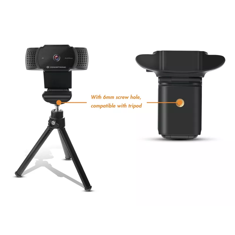 Kamera internetowa Conceptronic AMDIS 2K Super HD z autofokusem i mikrofonem