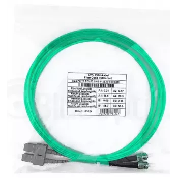 Kabel światłowodowy BlueOptics SFP3233EU0.5MK SC ST OM3 0.5 m Aqua