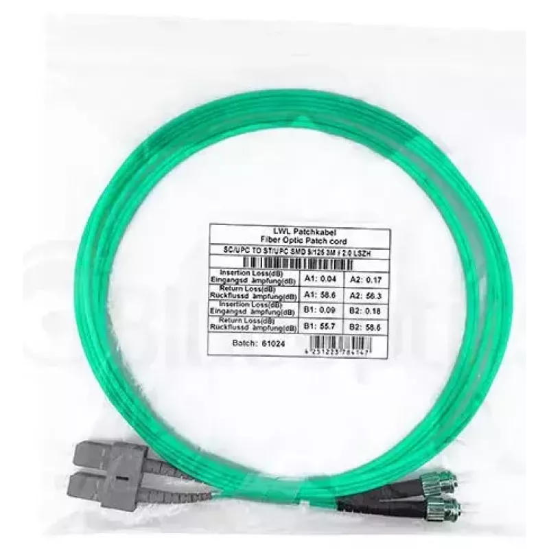 Kabel światłowodowy BlueOptics SFP3233EU0.5MK SC ST OM3 0.5 m Aqua