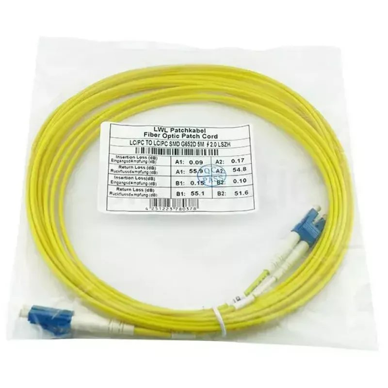 Kabel światłowodowy BlueOptics SFP3131BU2MK — OS2 singlemode 2 m, LC–LC, 9 µm, pełny dupleks