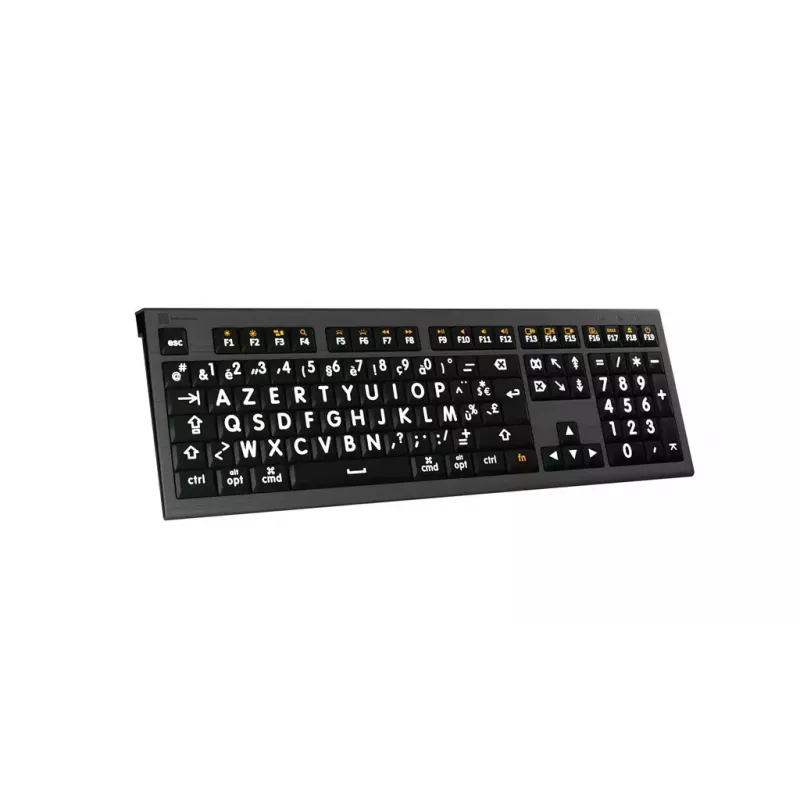 Logickeyboard USB AZERTY Francuska klawiatura LKB-LPWB-A2M-FR przewodowa nożycowe przełączniki