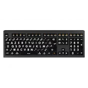 Logickeyboard USB AZERTY Francuska klawiatura LKB-LPWB-A2M-FR przewodowa nożycowe przełączniki