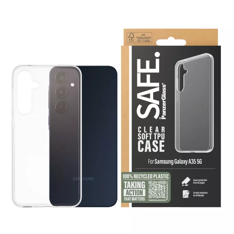 PanzerGlass SAFE. by ® TPU etui Samsung Galaxy A35 5G | Transparentne