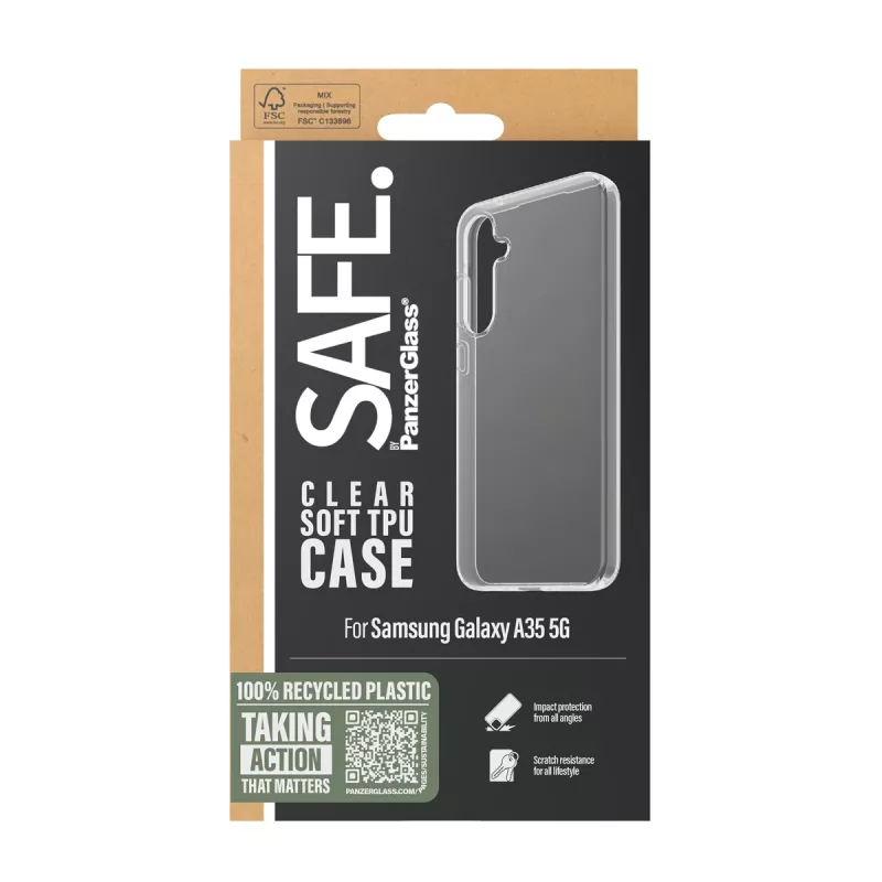 PanzerGlass SAFE. by ® TPU etui Samsung Galaxy A35 5G | Transparentne