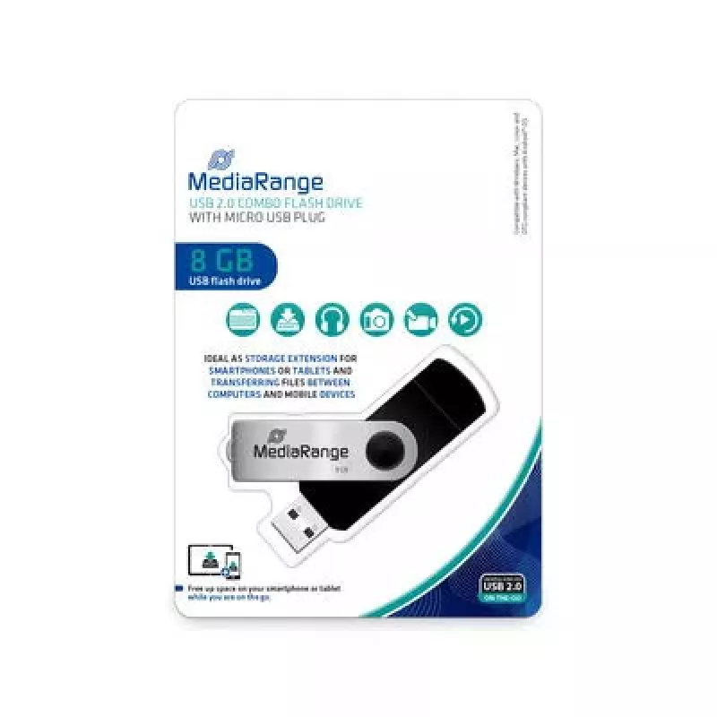 Pendrive MediaRange 8 GB USB Type-A Micro-USB MR930-2