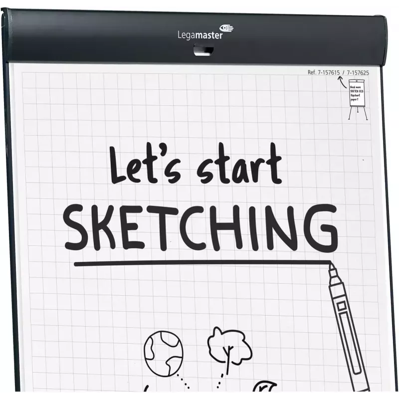 Legamaster SKETCH PRO mobilny flipchart podstawa gwiaździsta stal 5 kółek
