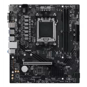 Płyta główna MSI PRO A620AM-B EVO ATX — AMD A620A, Socket AM5, DDR5 2× DIMM do 128 GB, 5 Gb Ethernet, M.2 i SATA III, HDMI 2.1