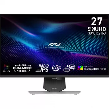 MSI MPG 274URDFWDE E16M monitor komputerowy 68,6 cm (27 cali) 3840 x 2160 pikseli 4K Ultra HD LED Czarny, Biały