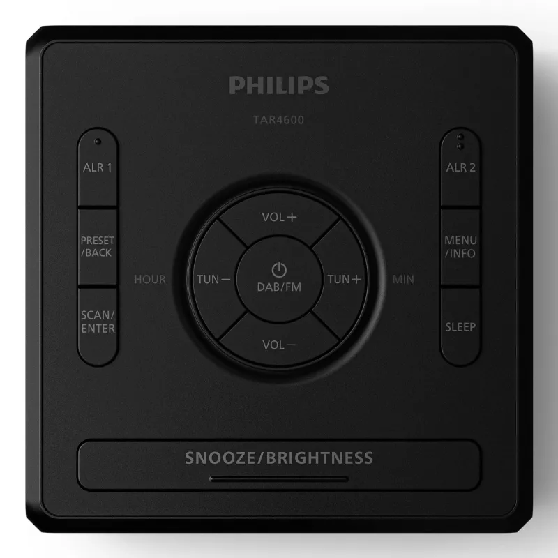 Cyfrowy budzik Philips TAR4600/10 Czarny LCD AC/Bateria