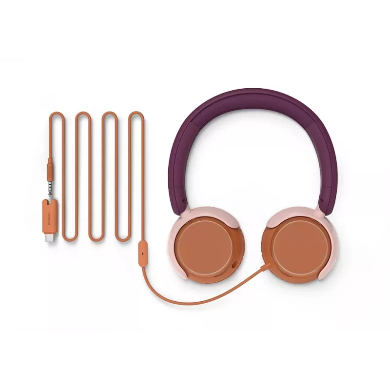 Philips 2000 series TAK2000MP/00 słuchawki/zestaw słuchawkowy Przewodowe Nagłowne Rozmowy/Muzyka USB typu C Pomarańczowy, fioletowy, różowy