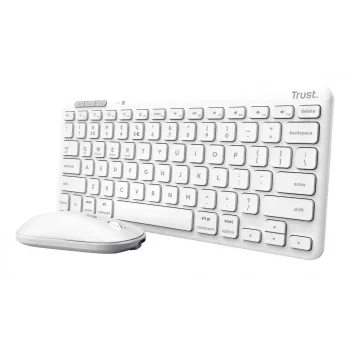 Zestaw klawiatury i myszy TRUST Lyra Mini Wireless QWERTZ (RF + Bluetooth) Biały, układ niemiecki