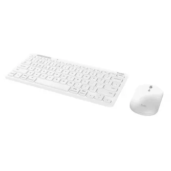 Zestaw klawiatury i myszy TRUST Lyra Mini Wireless QWERTZ (RF + Bluetooth) Biały, układ niemiecki