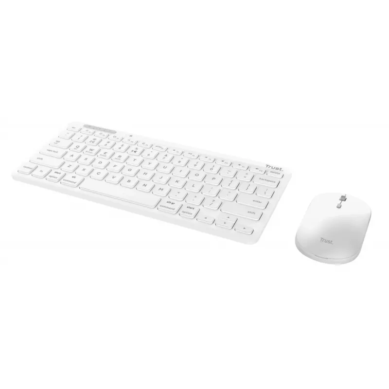 Zestaw klawiatury i myszy TRUST Lyra Mini Wireless QWERTZ (RF + Bluetooth) Biały, układ niemiecki