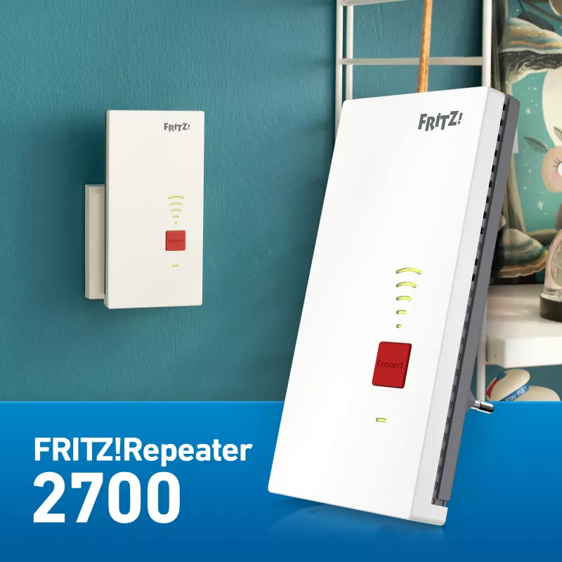 Wzmacniacz sieciowy FRITZ Repeater 2700 Dwuzakresowy 125 Mbit/s Biały
