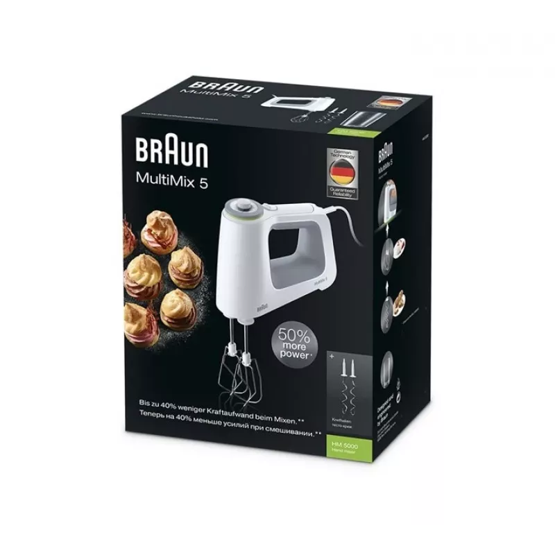 Braun HM 5000 WH Mieszarka ręczna 700 W Szary, Biały