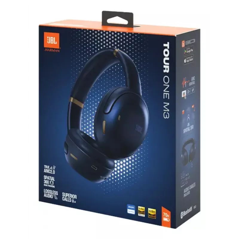 JBL Tour One M3 Zestaw słuchawkowy Przewodowy i bezprzewodowy Head-band Połączenia/Muzyka USB Type-C Bluetooth Niebieski
