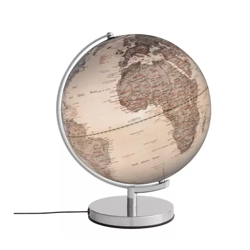 Globus polityczny stołowy TROIKA STELLAR LIGHT, średnica 30 cm, klasyczny design, zasilany sieciowo, srebrny