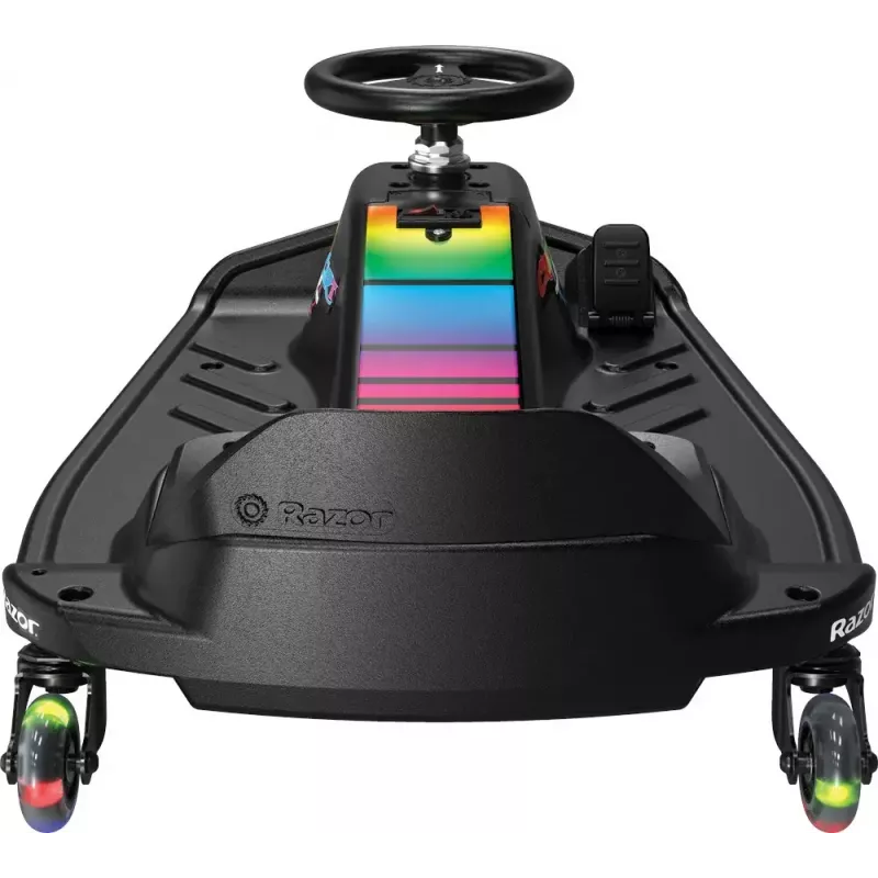 Elektryczny gokart driftowy Razor CRAZY CART Shift Lightshow — akumulator litowo-jonowy, pokaz świetlny LED, 13 km/h, 40 min