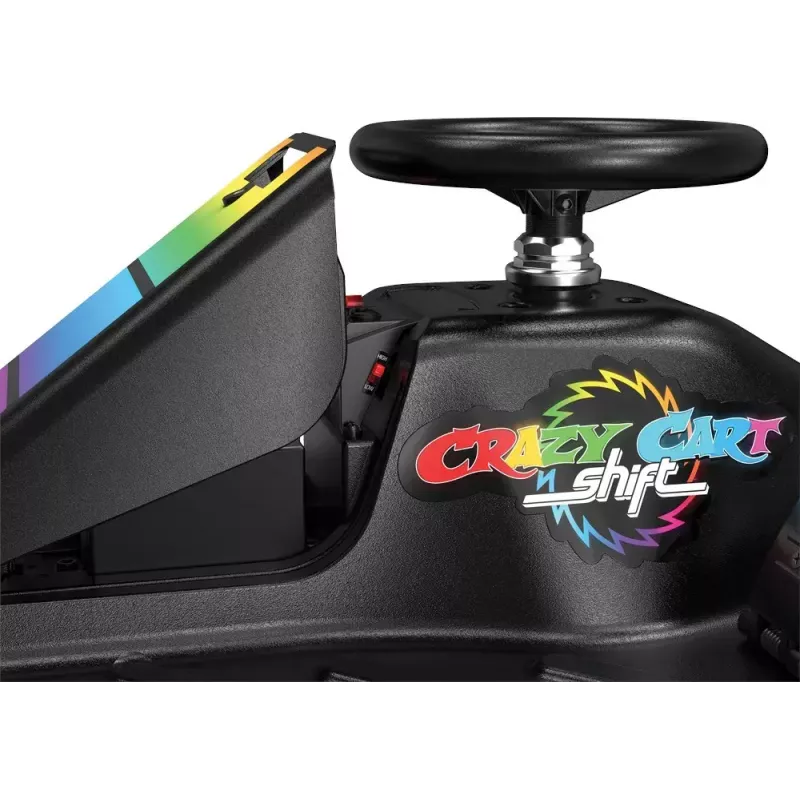 Elektryczny gokart driftowy Razor CRAZY CART Shift Lightshow — akumulator litowo-jonowy, pokaz świetlny LED, 13 km/h, 40 min