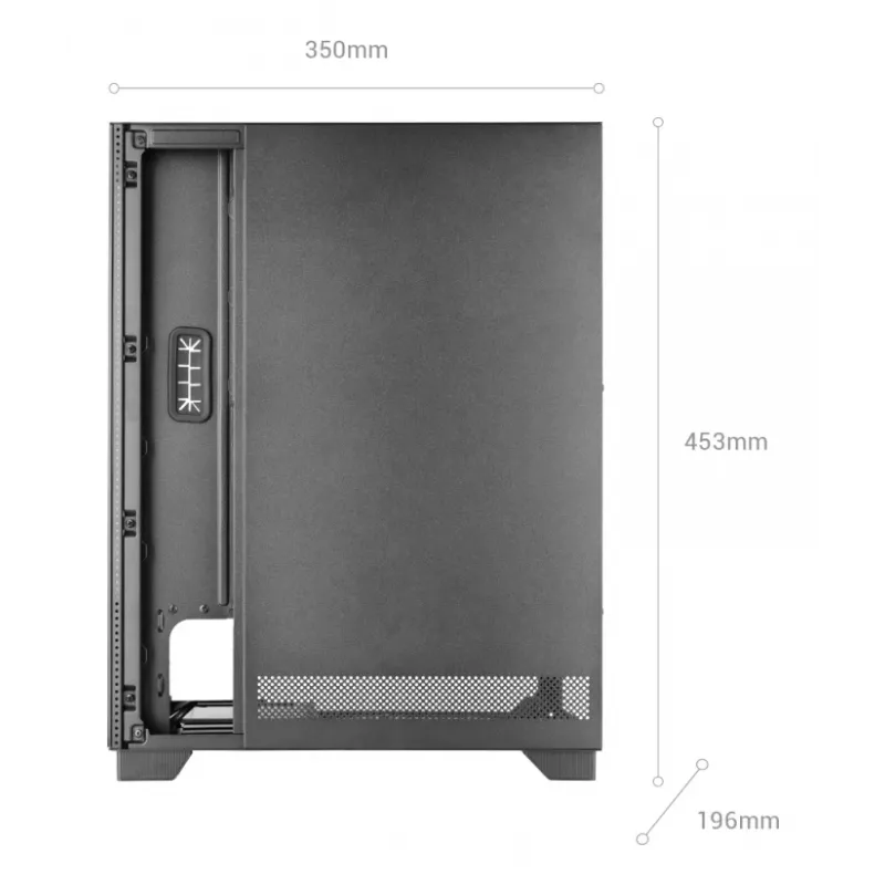 Obudowa PC TACENS MARS MC-PULSAR LCD ATX Midi Tower, szkło hartowane, przedni LCD, USB-C, obsługa GPU 33.2 cm