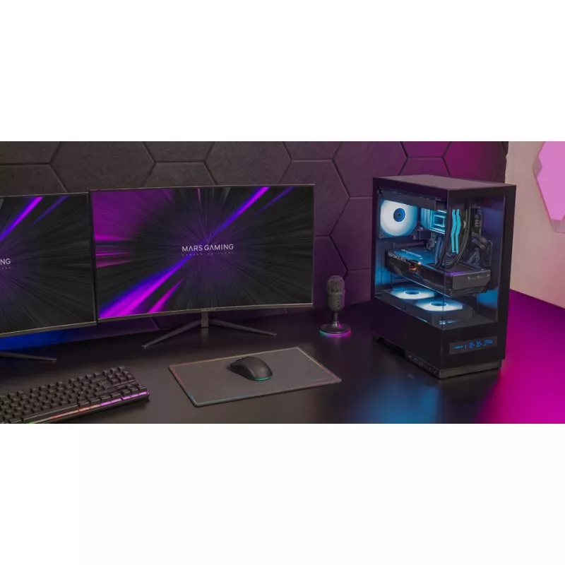 Obudowa PC TACENS MARS MC-PULSAR LCD ATX Midi Tower, szkło hartowane, przedni LCD, USB-C, obsługa GPU 33.2 cm