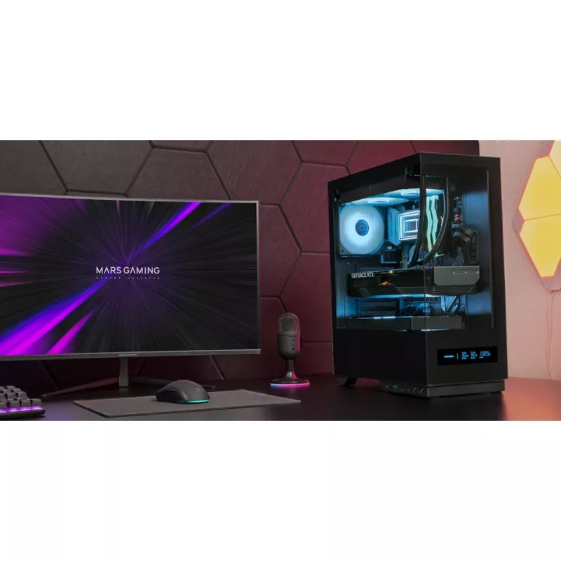 Obudowa PC TACENS MARS MC-PULSAR LCD ATX Midi Tower, szkło hartowane, przedni LCD, USB-C, obsługa GPU 33.2 cm