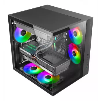 Obudowa PC TACENS Mars Gaming MCV-ONE Midi Tower — Czarna, ATX/Micro-ATX/Mini-ITX, hartowane szkło, obsługa wentylatorów 120 mm