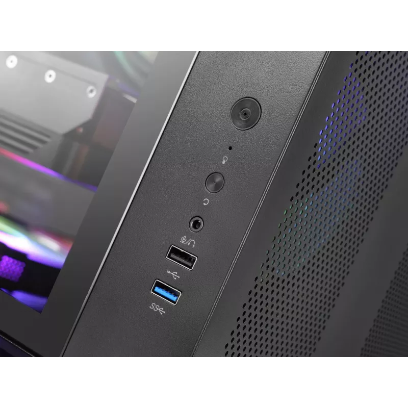 Obudowa PC TACENS Mars Gaming MCV-ONE Midi Tower — Czarna, ATX/Micro-ATX/Mini-ITX, hartowane szkło, obsługa wentylatorów 120 mm