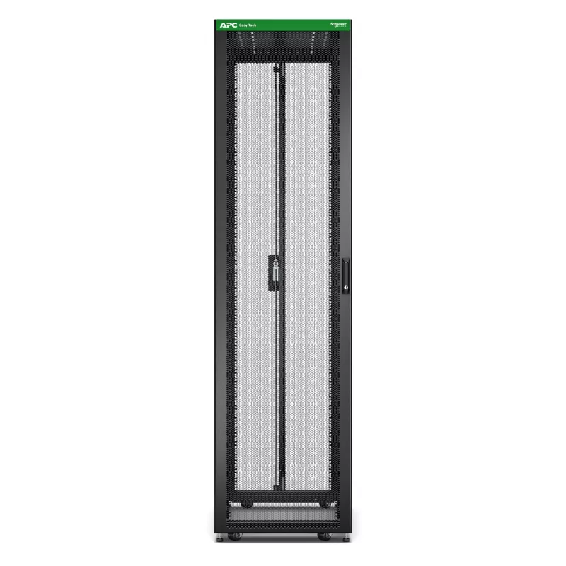 APC Easy Rack, 48U, czarny, z dachem, kółkami, stopkami, 4 wspornikami i panelami bocznymi, bez dna, 2258 x 600 x 1000 mm
