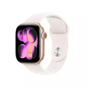 Smartwatch Apple Watch Series 11 GPS + Cellular 42 mm różowe złoto aluminiowa koperta z sportowym paskiem Light Blush M/L, OLED 374×446, 64 GB, 50 m
