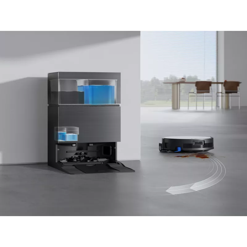 Odkurzacz robotyczny Ecovacs Deebot X11 Pro Omni — czarny, Li-Ion 6400 mAh, czas pracy 206 min, pojemnik na kurz 0,22 L, stacja bazowa 2,5 L