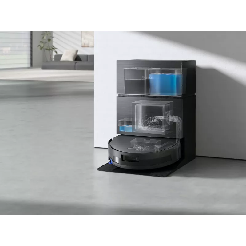 Odkurzacz robotyczny Ecovacs Deebot X11 Pro Omni — czarny, Li-Ion 6400 mAh, czas pracy 206 min, pojemnik na kurz 0,22 L, stacja bazowa 2,5 L