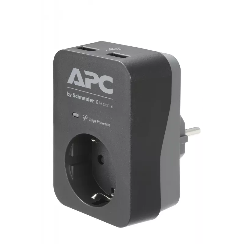 APC PME1WU2B-GR listwa przeciwprzepięciowa Czarny, Szary 1 gniazdko AC 230 V