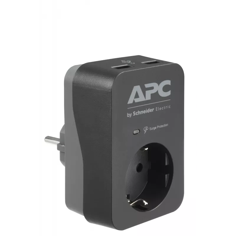 APC PME1WU2B-GR listwa przeciwprzepięciowa Czarny, Szary 1 gniazdko AC 230 V