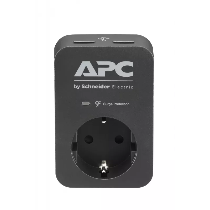 APC PME1WU2B-GR listwa przeciwprzepięciowa Czarny, Szary 1 gniazdko AC 230 V