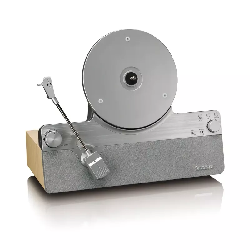 Gramofon audio z napędem paskowym Lenco LSA-071SI, w pełni automatyczny, szary, Bluetooth, 3,5 mm, 10 W